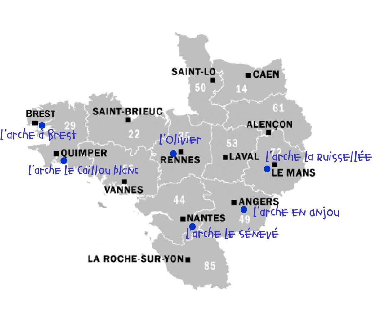 Carte communautés region ouest